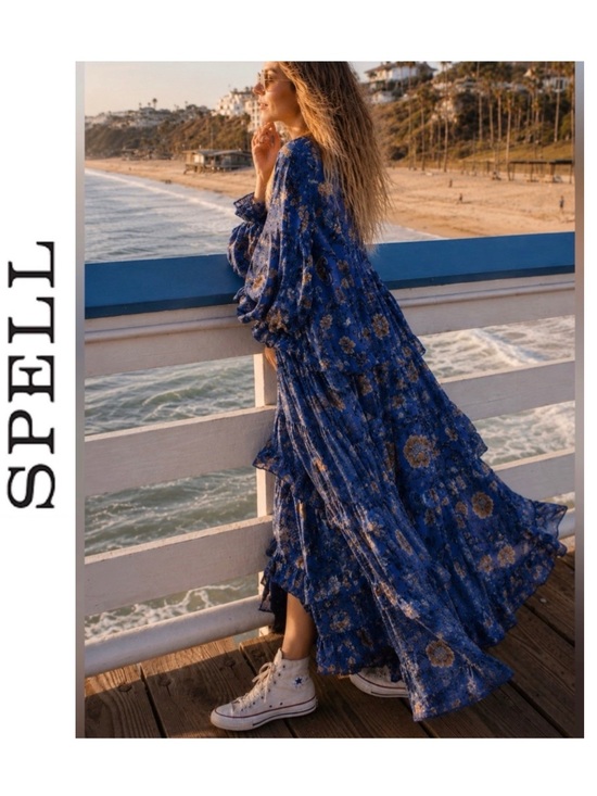 Dresses & Skirts - Breathtaking Spell & the Gypsy Collective Blue Aurora Boho Festival Maxi Dress